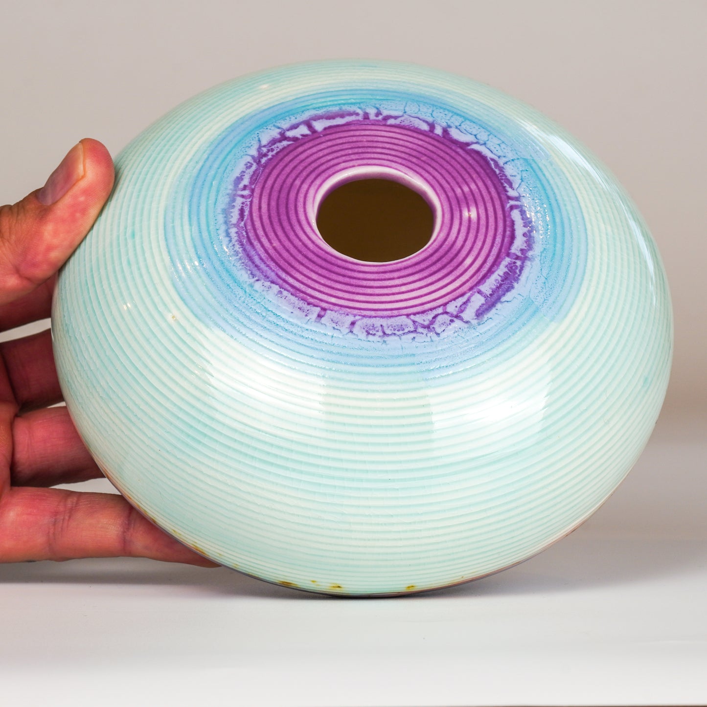 Flying saucer bud vase